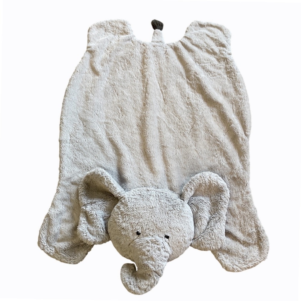 Pottery Barn Kids Gray Elephant Security Blanket‎ Lovey Plush Baby Playmat